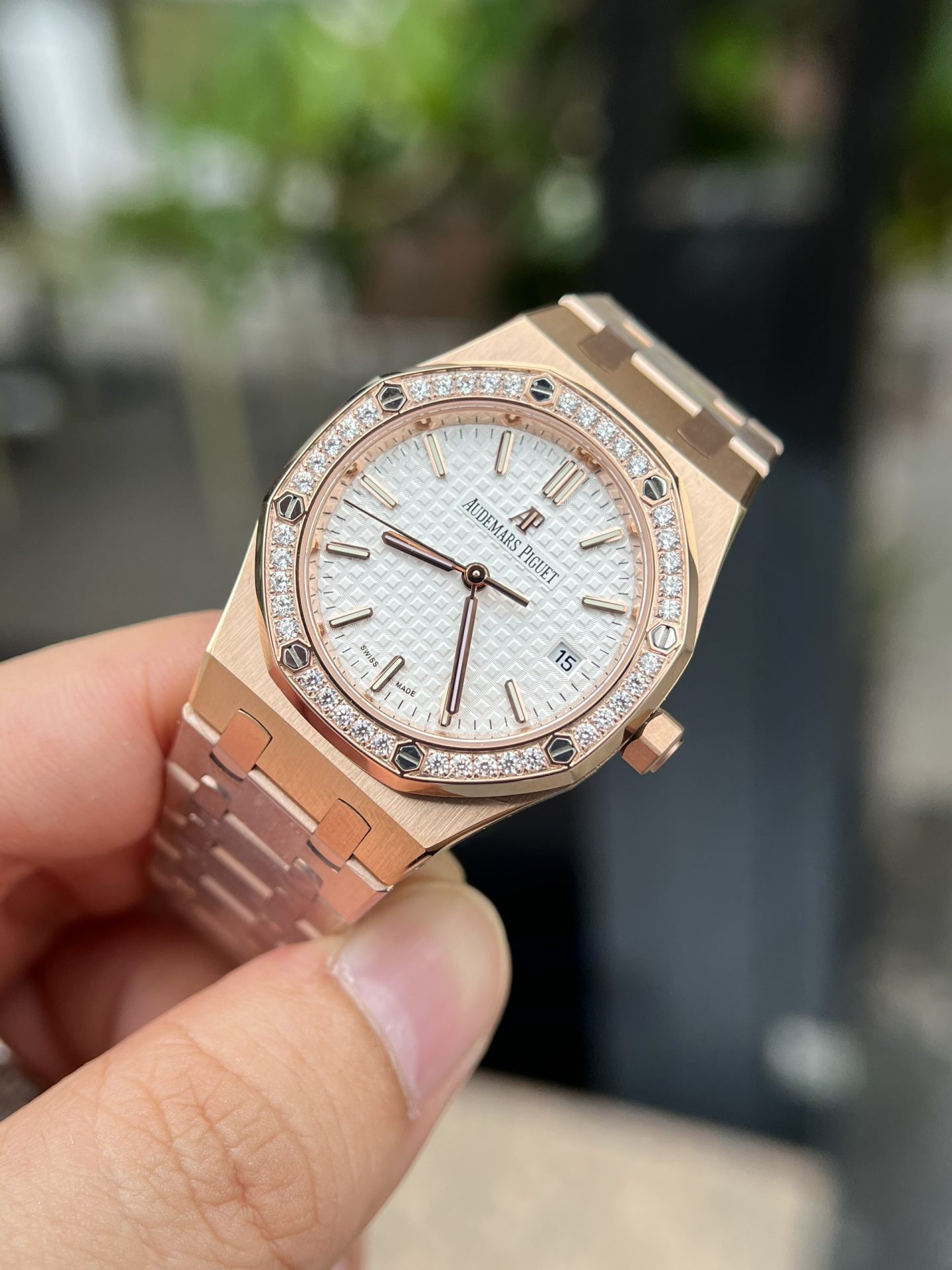 Audemars Piguet Fake Watch Royal Oak Rose Gold White Dial 34mm - Soul Replicas