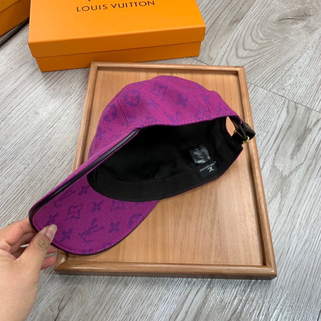 Louis Vuitton Monogram Jacquard Denim Cap Purple LV Cap - Soul Replicas
