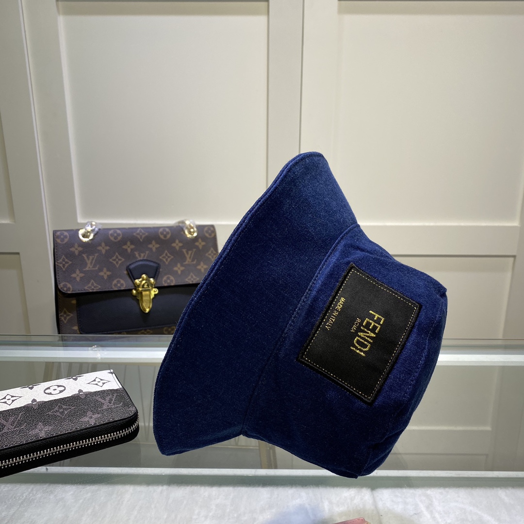 Fendi Denim Bucket Hat Blue Fendi Hat - Soul Replicas
