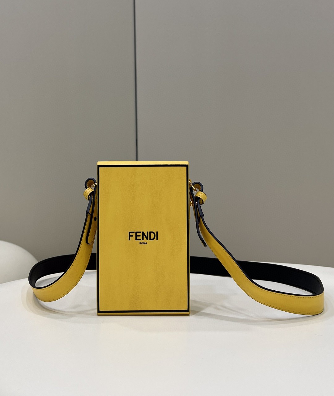 Fendi Vertical Box Yellow RM 6.400 Bag For Woman 17cm/6.5in 7VA519ADP6F1CIA - Soul Replicas