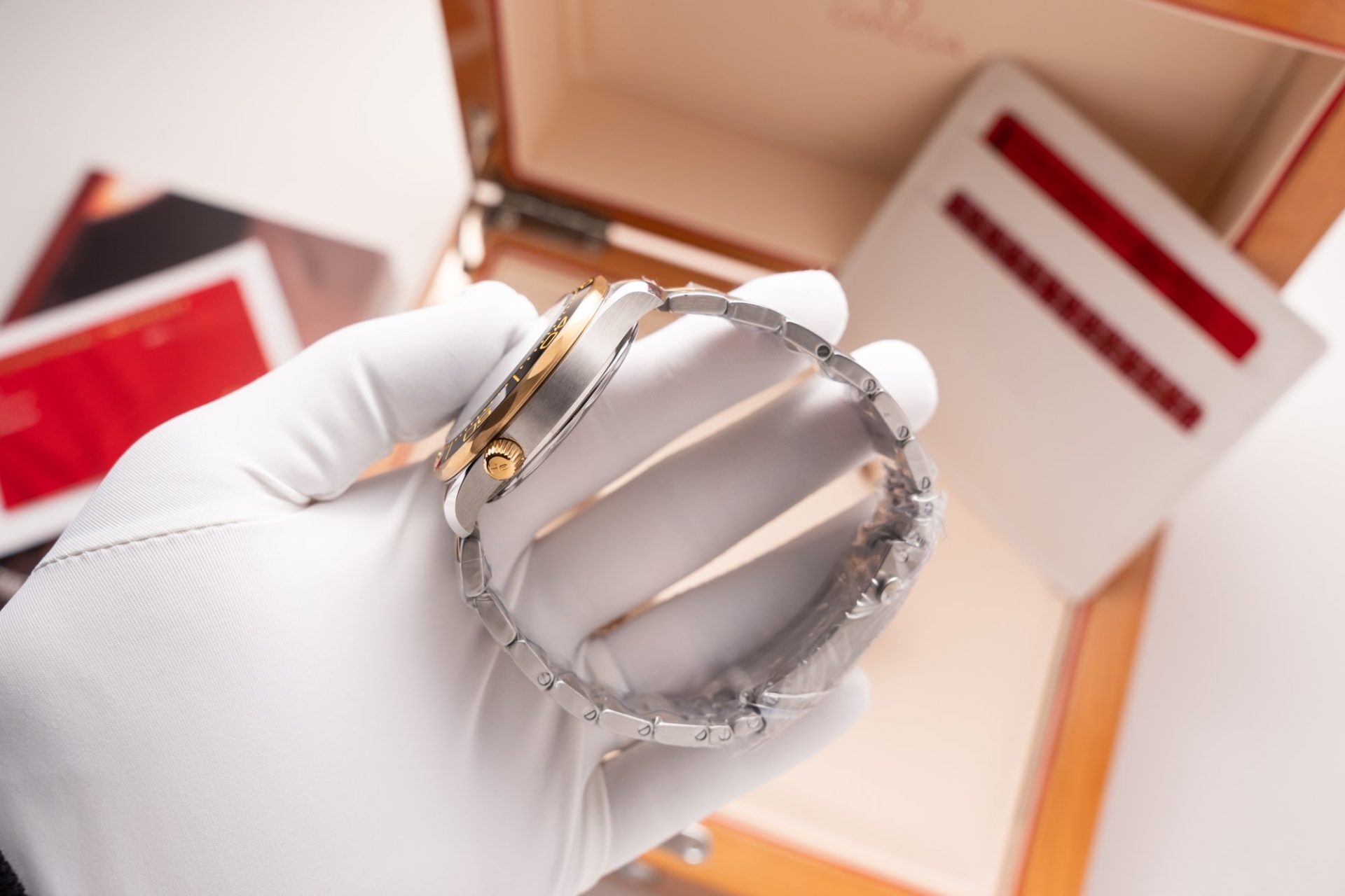 Omega Replica Watch Seamaster Demi Gold Black Dial VS Factory Demi Gold 42mm - Soul Replicas