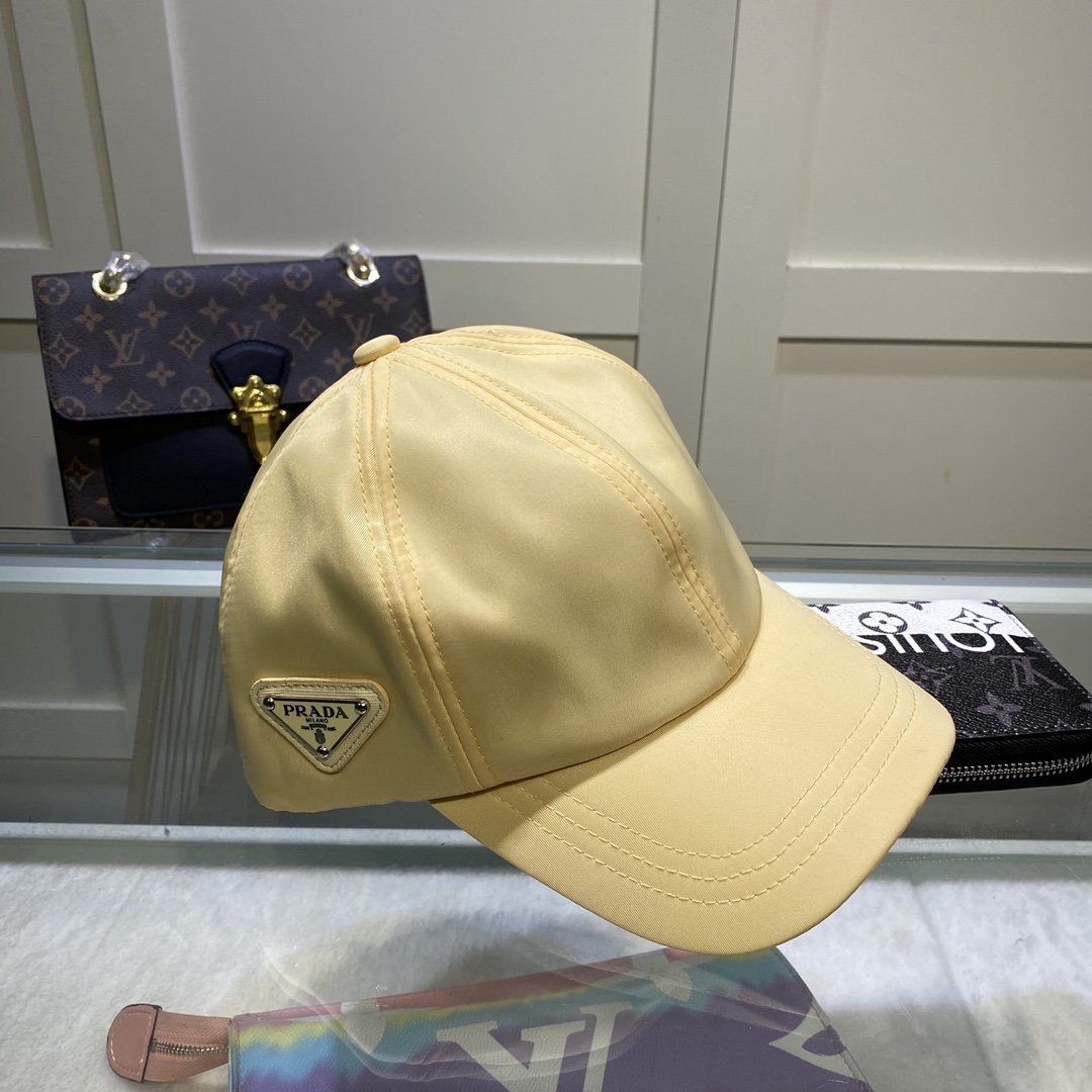 Prada Drill Baseball Cap Beige Prada Cap - Soul Replicas
