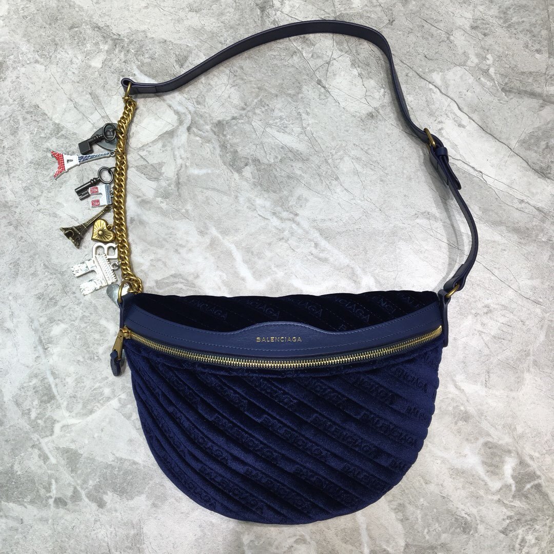 Balenciaga Souvenir XXS Belt Bag In Dark Blue. For Women. Women-s Bags 11.8in/30cm - Soul Replicas