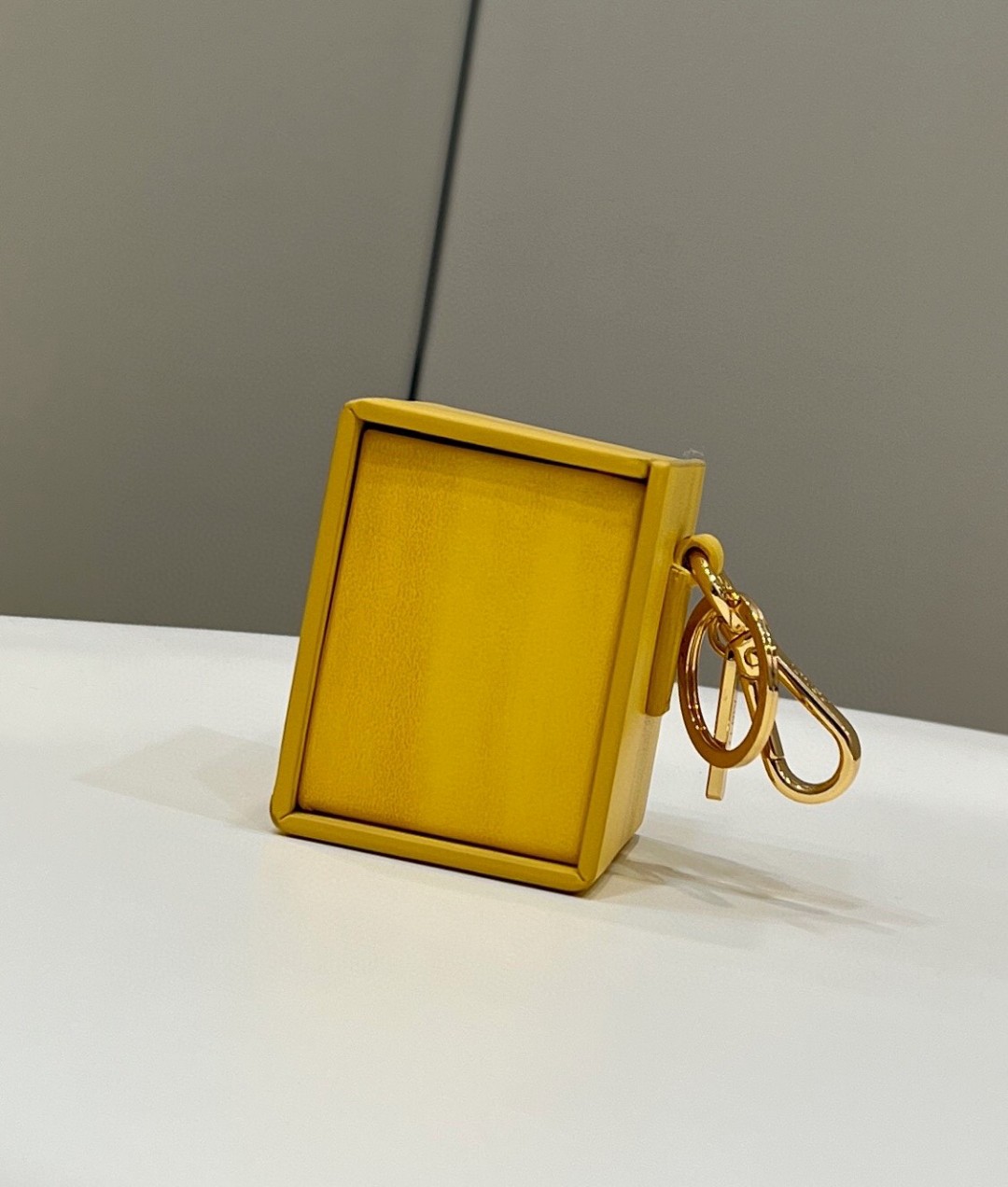 Fendi Logo Box Keychain Yellow Charm Bag For Woman 8cm/3in - Soul Replicas