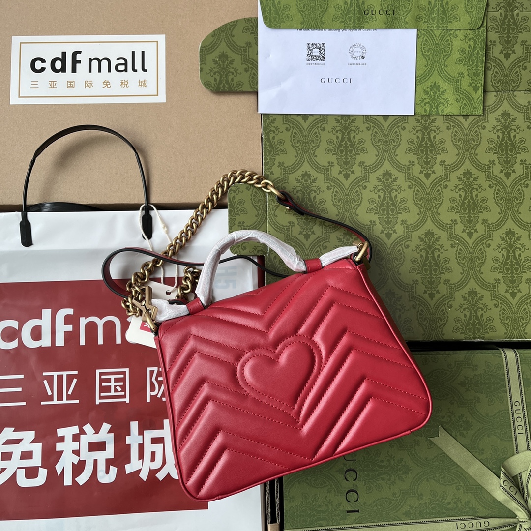 Gucci Marmont Mini Top Handle Bag Red For Women. Women-s Bags 8.3in/21cm Gucci ‎ - Soul Replicas