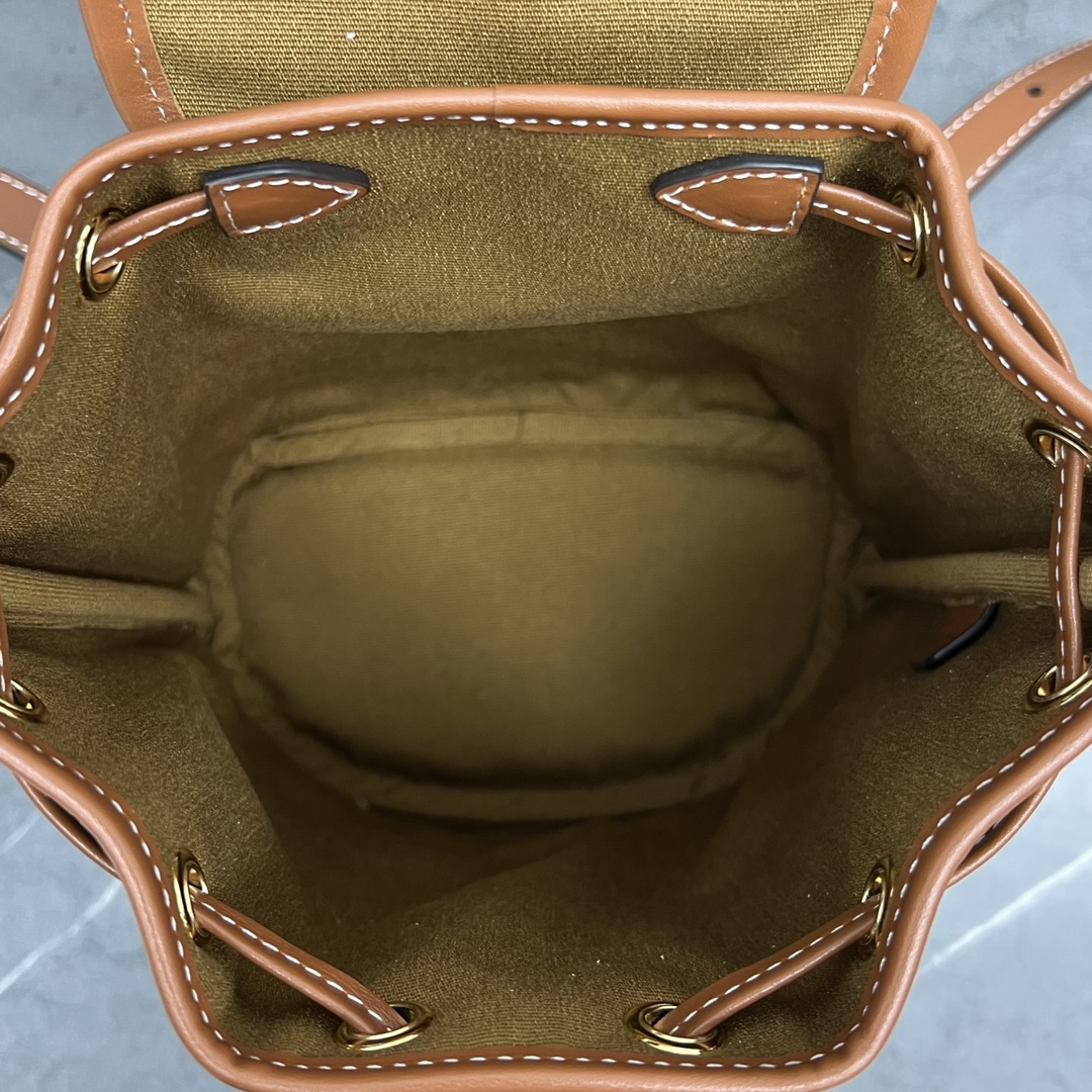 Celine Mini Backpack Folco In Triomphe Canvas With Triomphe Heart Embroidery Brown For Women 8in/20cm 197662EF3.04LU - Soul Replicas