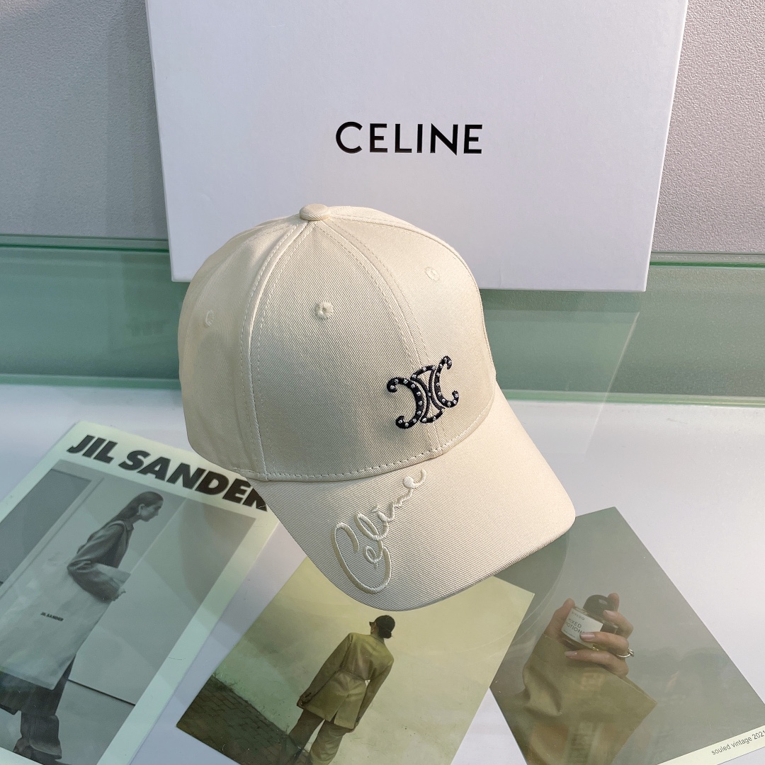 Celine Baseball Cap In Cotton Beige - Soul Replicas