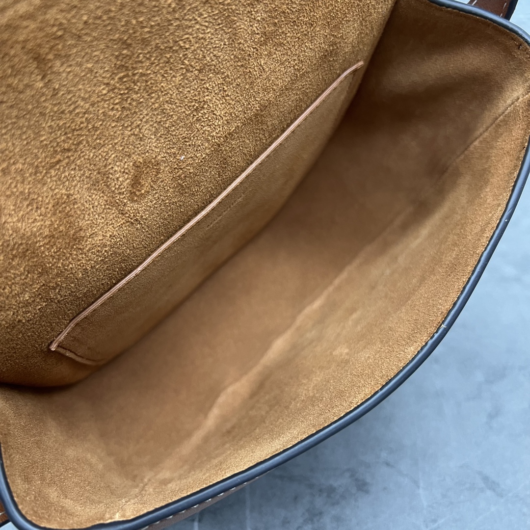 Celine Folco Cuir Triomphe With Studs Brown For Women 7in/19cm 198263DU9.04LU - Soul Replicas