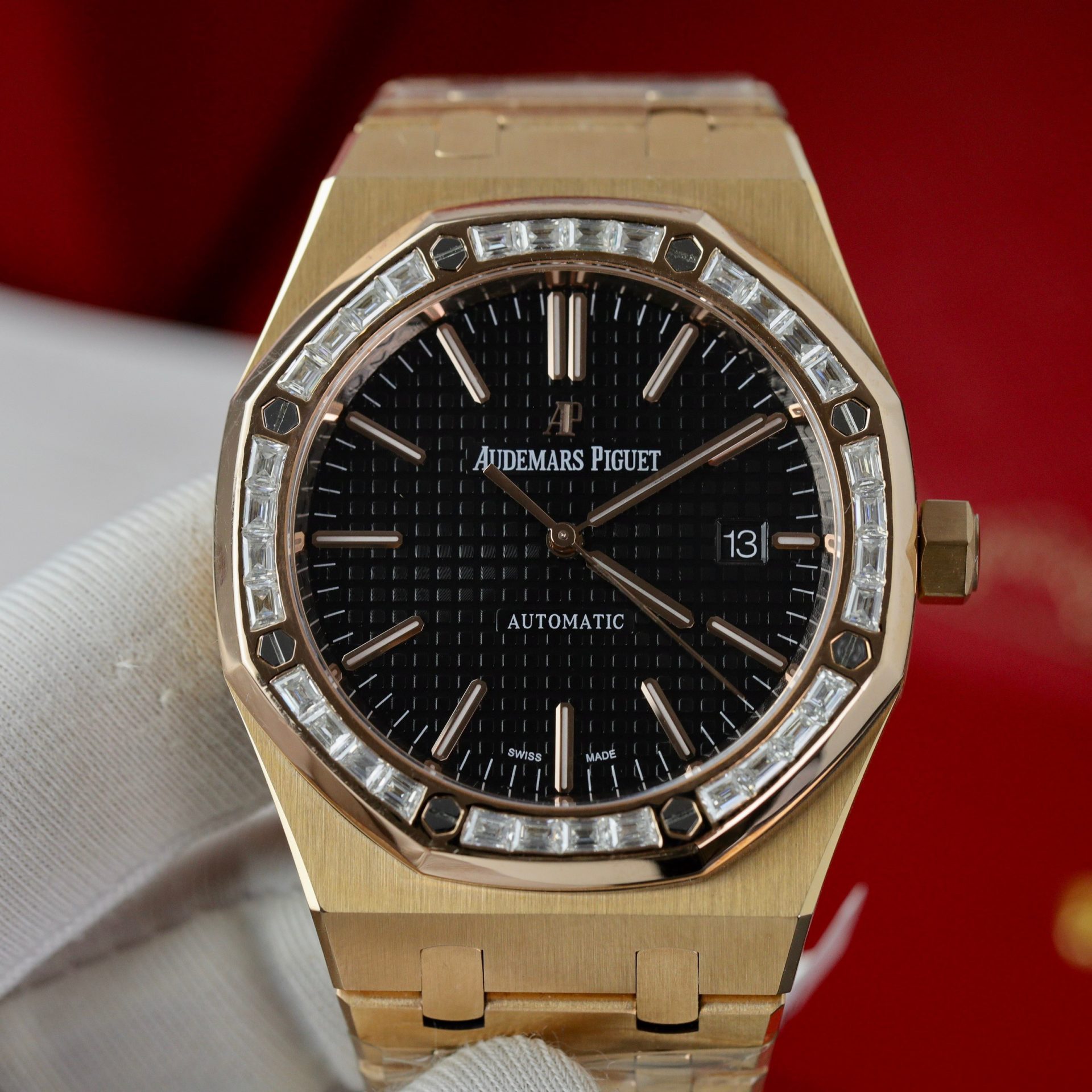Audemars Piguet Replica Watches Royal Oak 15400OR Custom Moissanite Diamonds 41mm - Soul Replicas