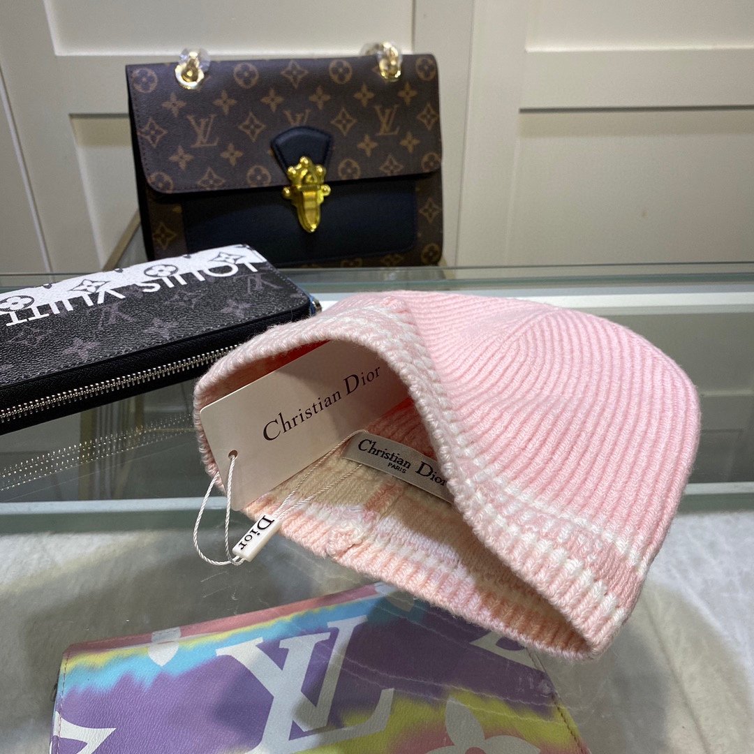 Dior Pompom Beanie In Pink - Soul Replicas