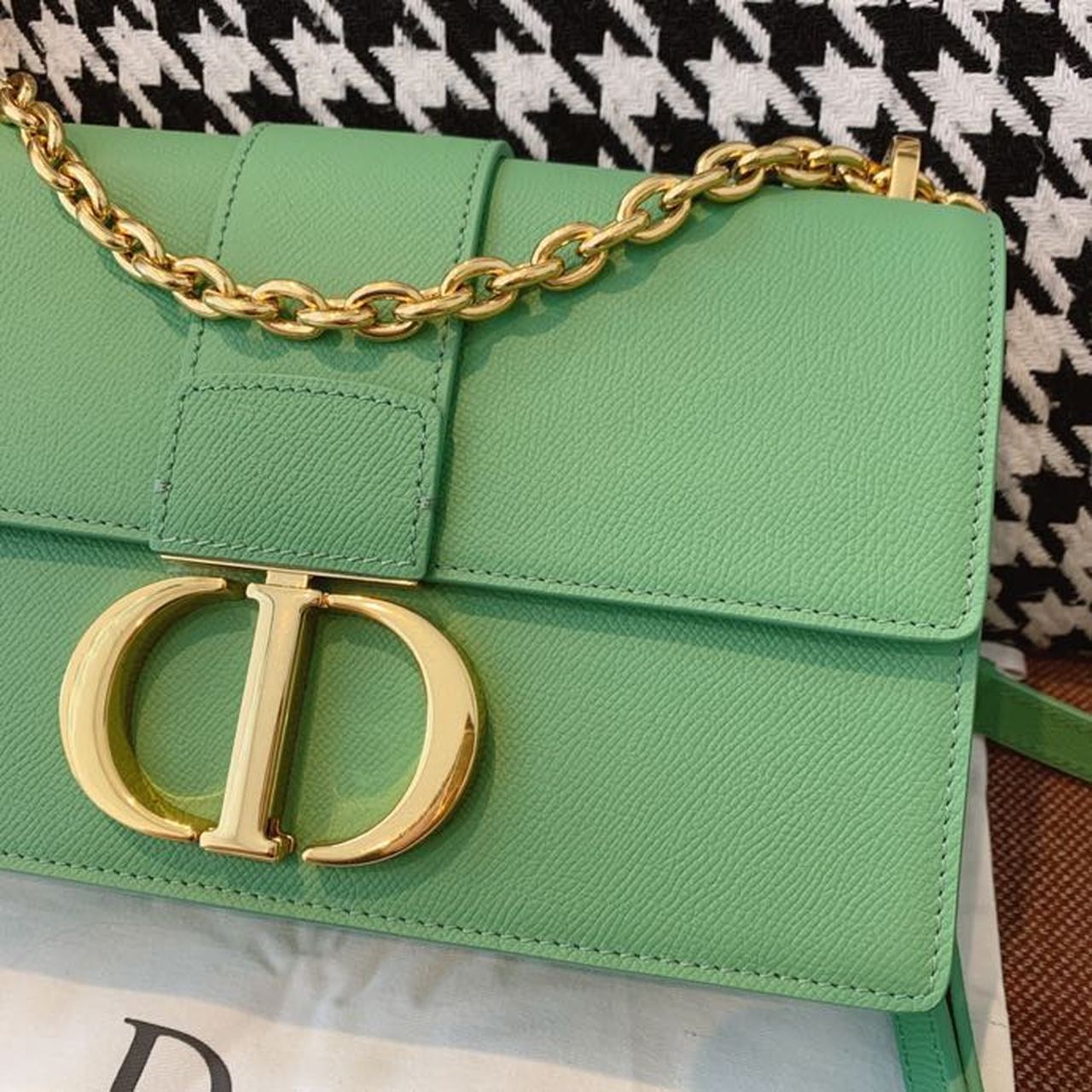 Christian Dior 30 Montaigne Chained Bag Deep Mint Green Box For Women 24cm/9in CD - Soul Replicas