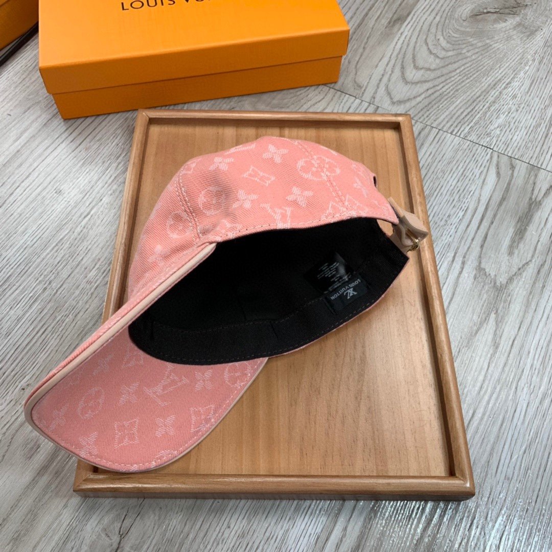 Louis Vuitton Monogram Jacquard Denim Cap Pink LV Cap - Soul Replicas