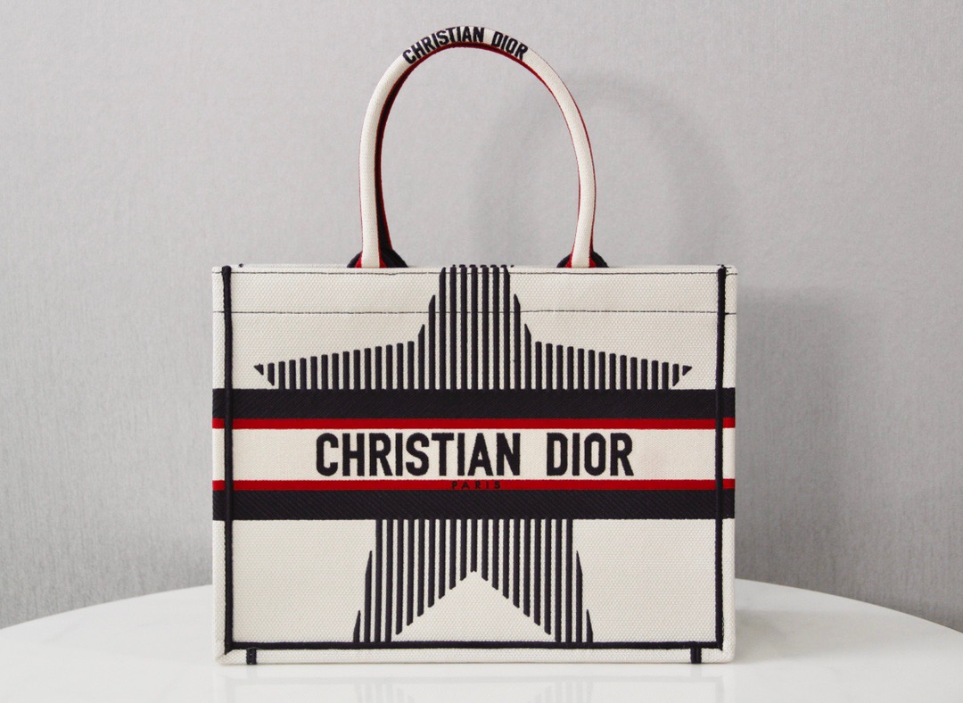 Christian Dior Medium Dior Book Tote White. For Women. Women's Handbags 14in/36cm CD - Soul Replicas