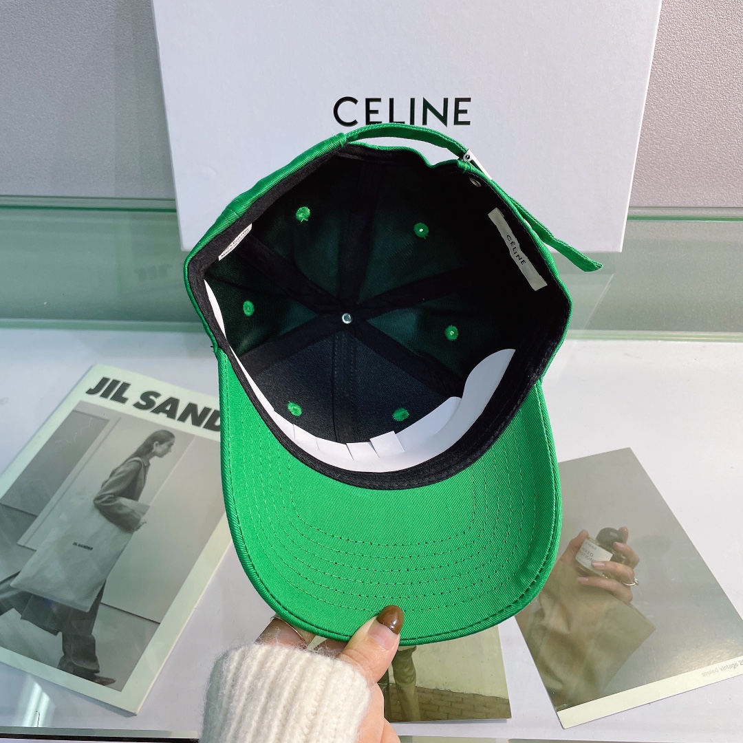 Celine Baseball Cap In Cotton Green - Soul Replicas