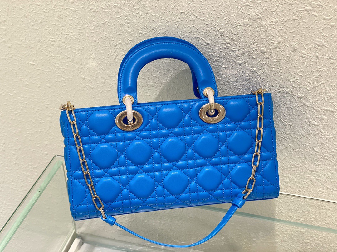 Christian Dior Lady D-Joy Bag Blue. For Women. Women's Handbags 26cm/10in CD - Soul Replicas
