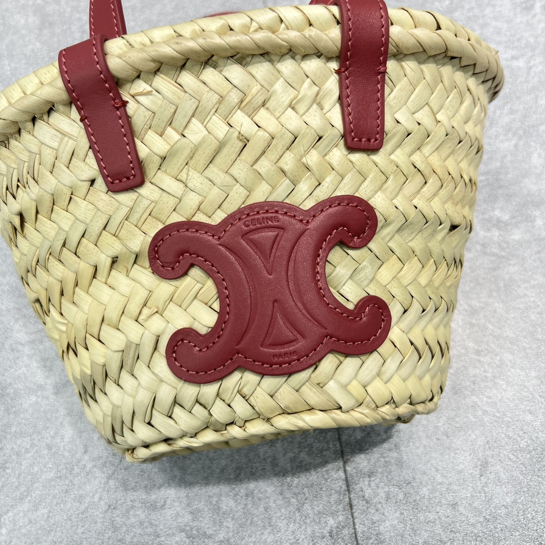 Celine Teen Triomphe Classic Pannier Tote Dark PiNike For Women 8in/20cm - Soul Replicas