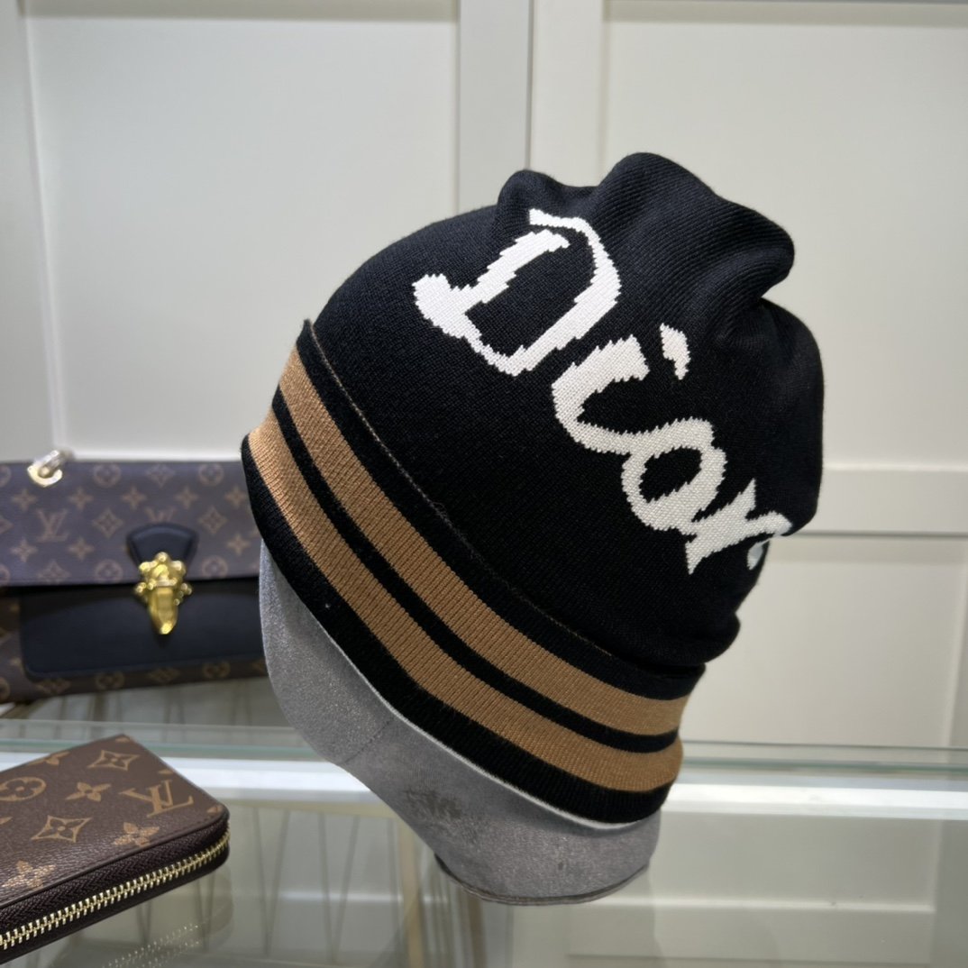 Dior Pompom Beanie In Black - Soul Replicas