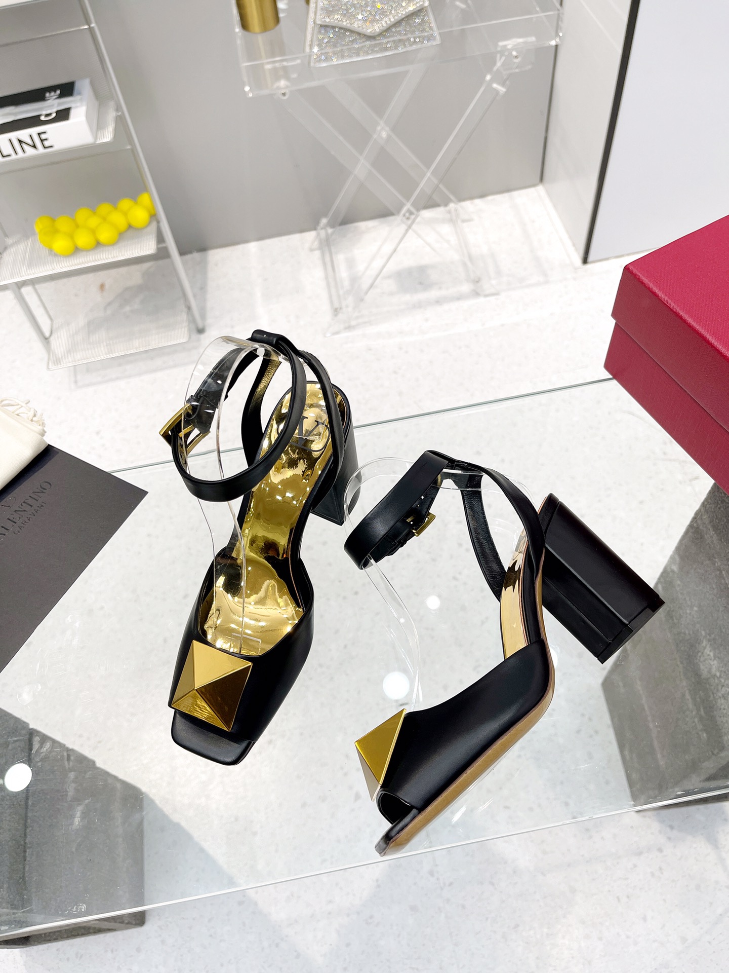 Valentino Garavani One Stud Sandal With Maxi Stud Embellishment Black For Women XW0S0EI6CYII16 - Soul Replicas