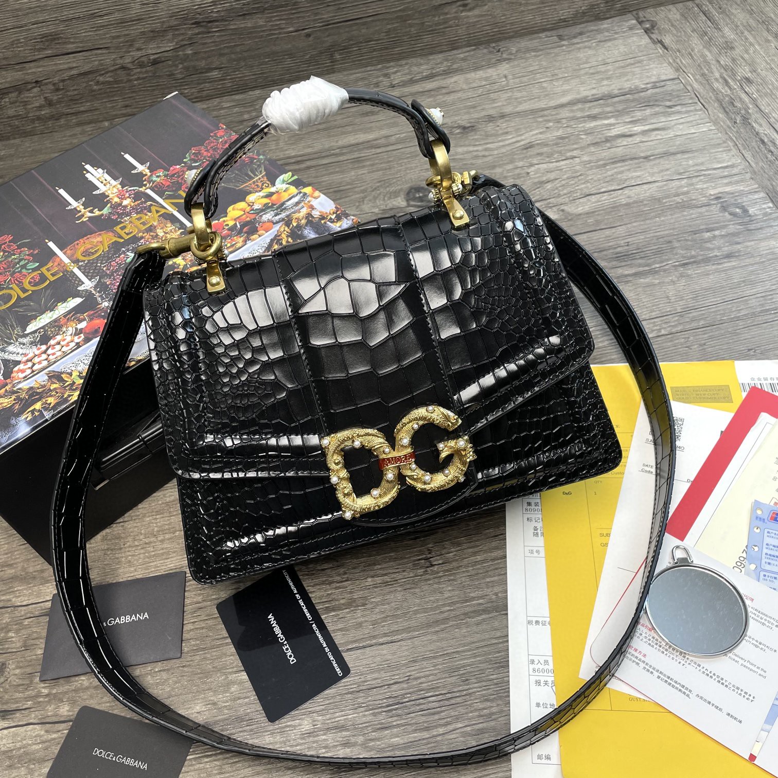 Dolce & Gabbana Print DG Girls Bag Black For Women 10.6in/27cm DG - Soul Replicas
