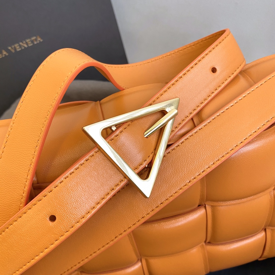 Bottega Veneta Padded Cassette Bag For Women 10.2in/26cm In Orange - Soul Replicas