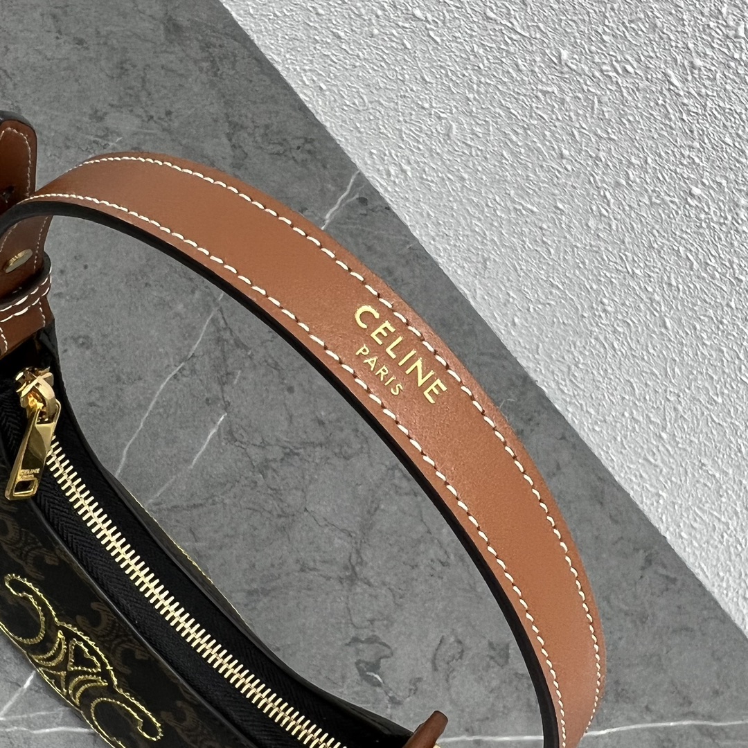 Celine Triope Heart Embroidered Mini Abba - Triope Canvas Brown For Women 6.4in/16cm 10I602EB1.04LU - Soul Replicas