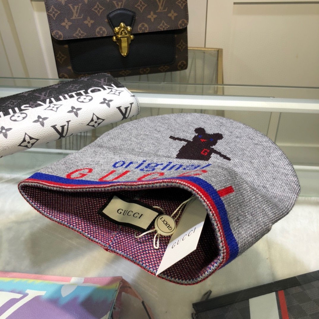 Gucci Beanie Cashmere In Grey - Soul Replicas