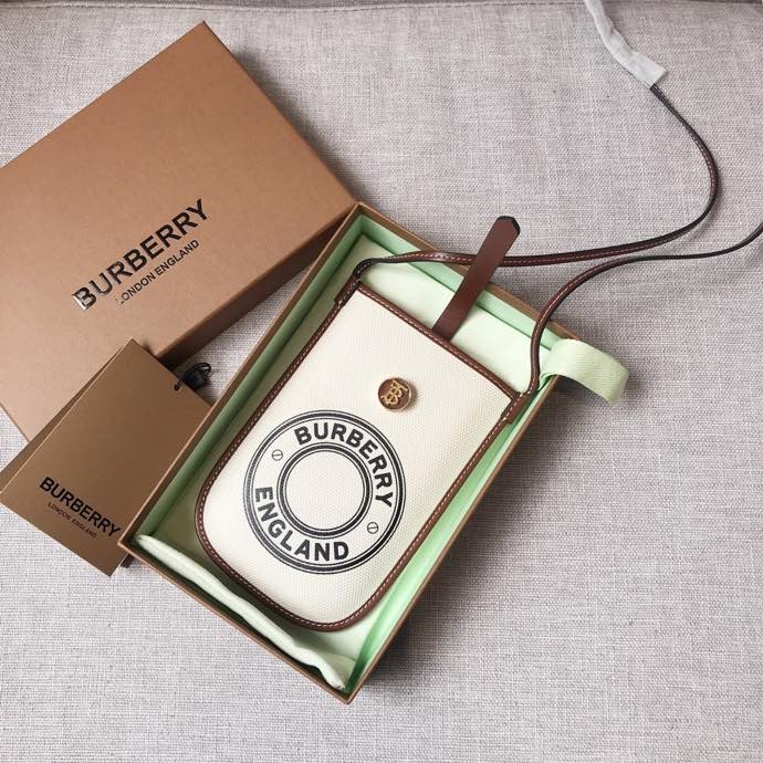 Burberry Logo Graphic Canvas Anne Phone Case With Strap White For Women. Women-s Bags 7.1in/18cm - Soul Replicas