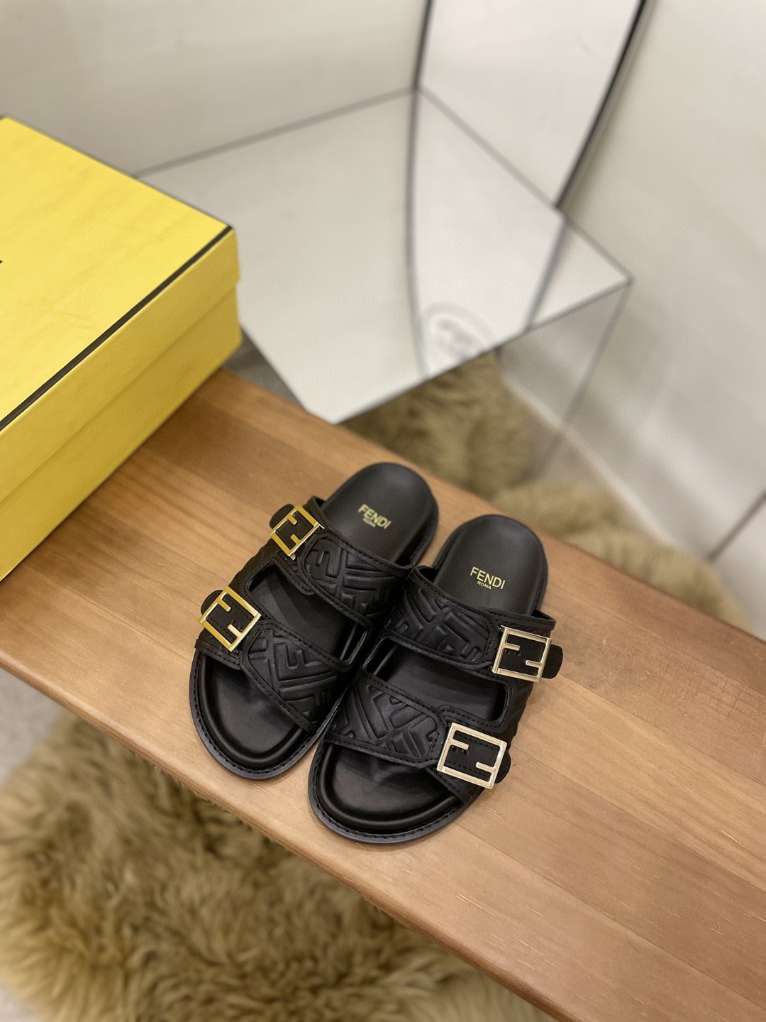 Fendi Feel Slides Black For Women - Soul Replicas