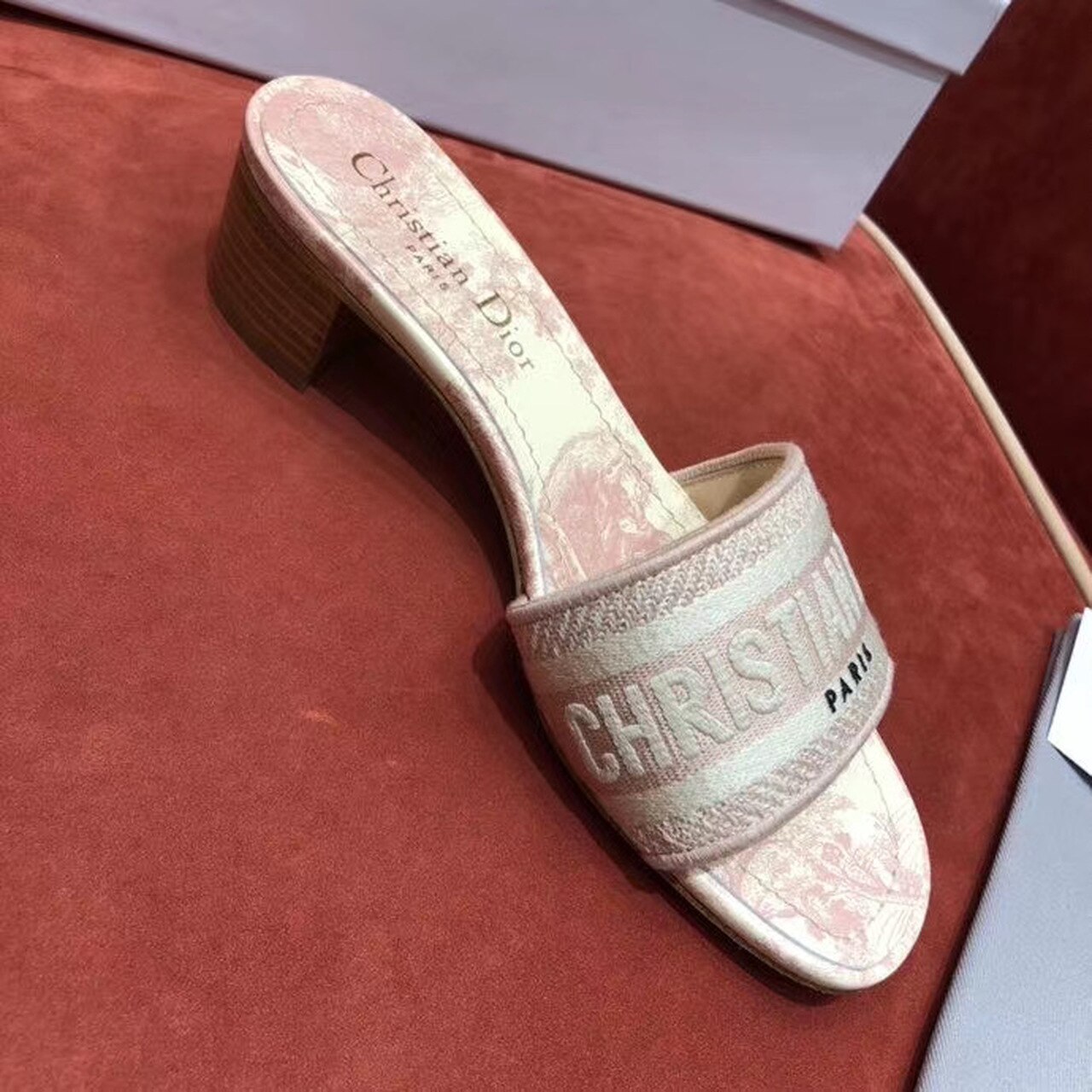 Christian Dior Dway Heeled Slide Pink For Women CD - Soul Replicas