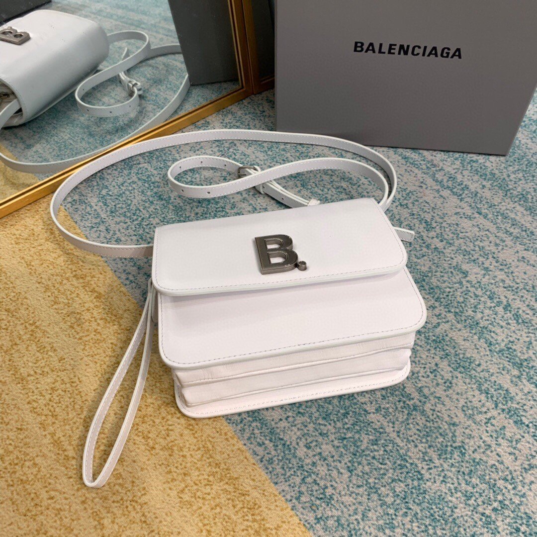 Balenciaga Bolso Bandolera B In White. For Women. Women-s Bags 7in/18cm - Soul Replicas