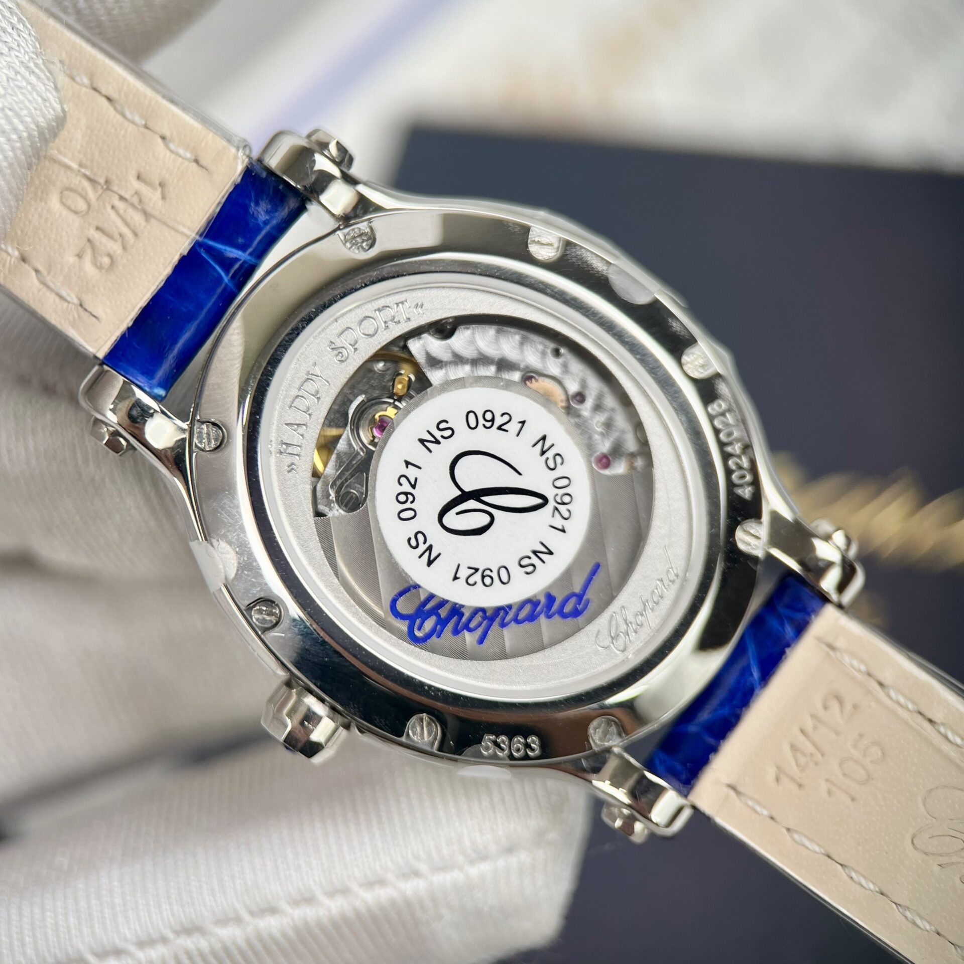 Chopard Women-s Replica Watch With Diamond Moissanite Blue 34mm - Soul Replicas