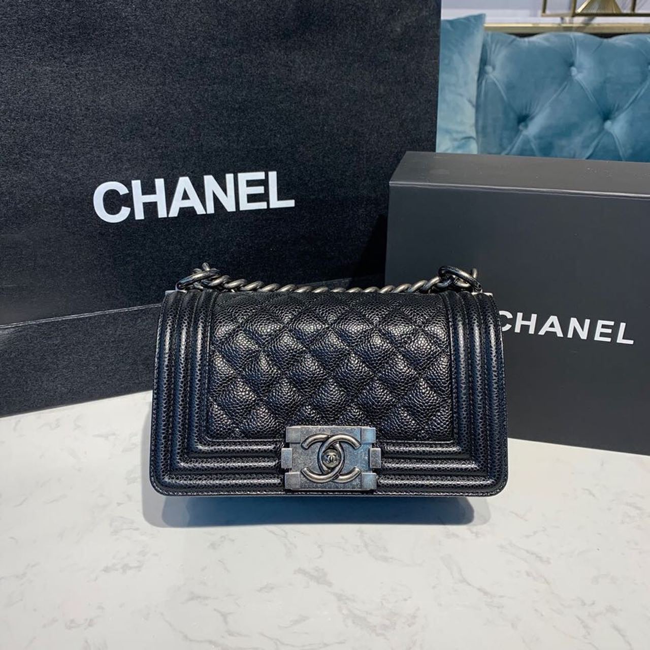 ChanelSmall Boy Handbag Silver Hardware Black For Women. Women-s Bags. Shoulder And Crossbody Bags 7.8in/20cm A67085 - Soul Replicas