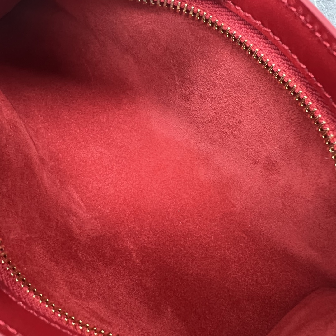 Celine Cuir Triomphe Shoulder Bag Red For Women 9.4in/24cm - Soul Replicas