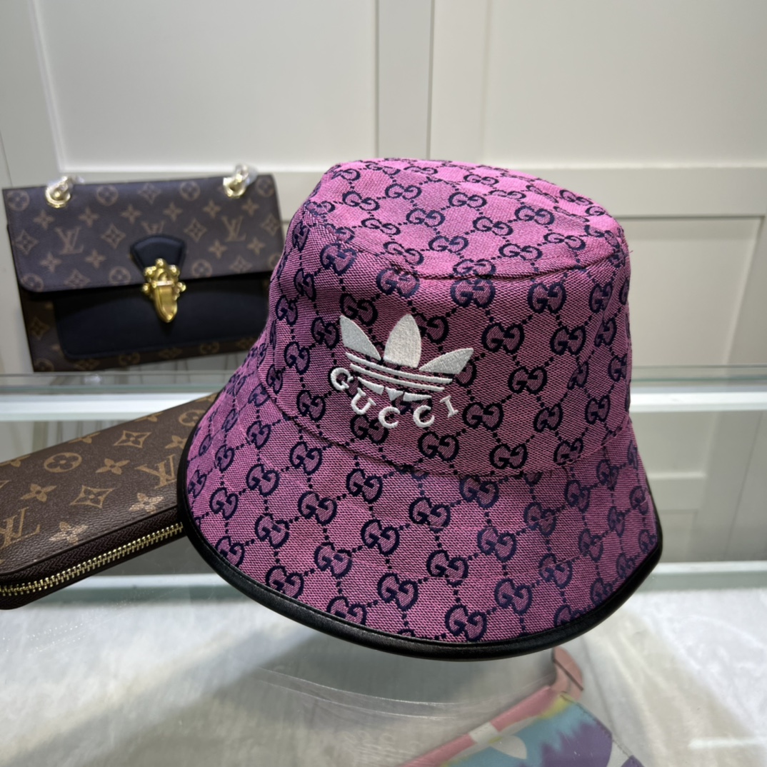 Gucci x Adidas Bucket Hat Purple Gucci Hat - Soul Replicas