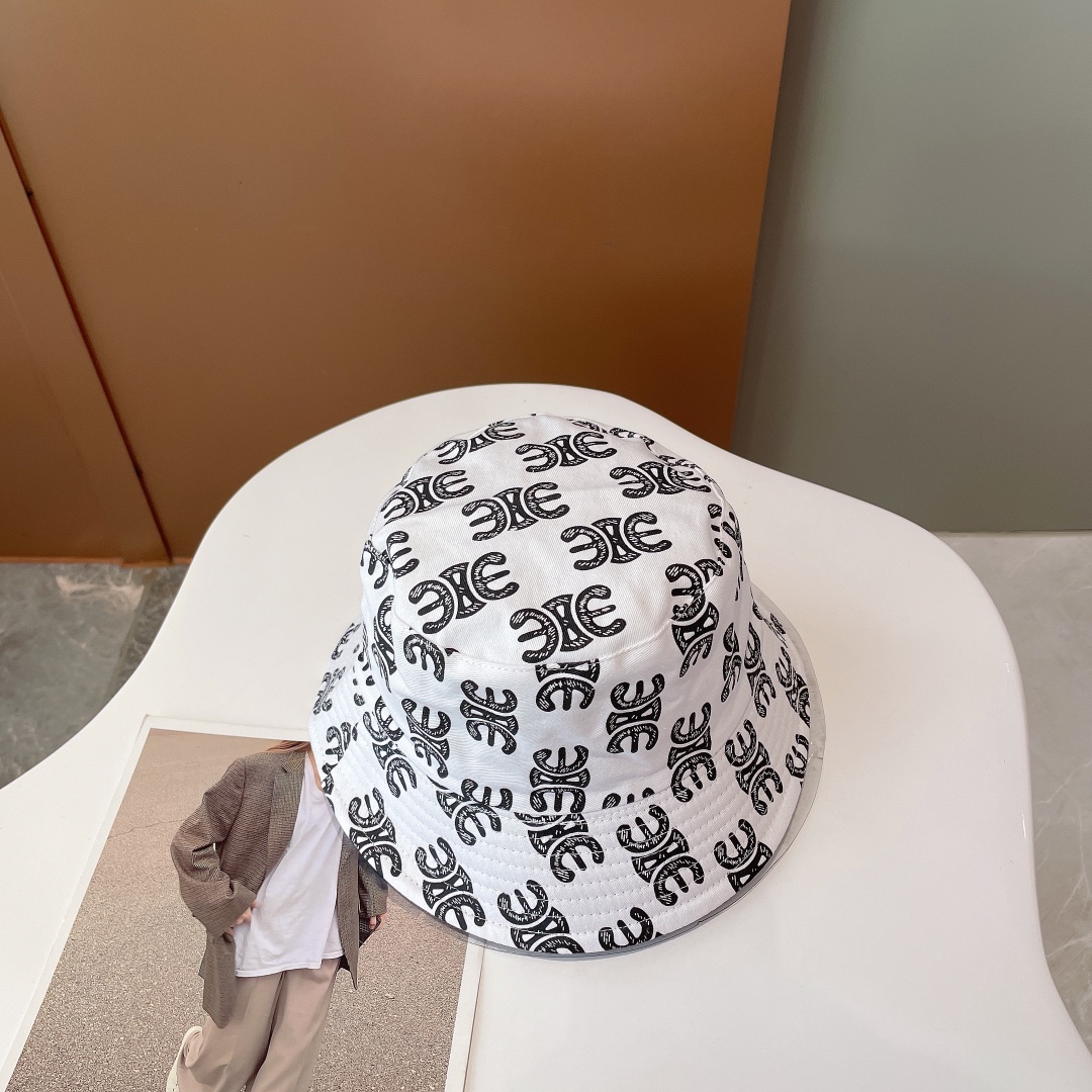 Celine Bucket Hat White Celine Hat - Soul Replicas