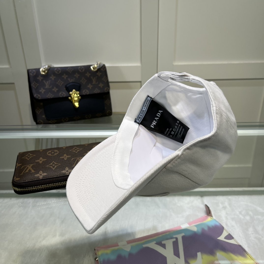 Prada Drill Baseball Cap White Prada Cap - Soul Replicas