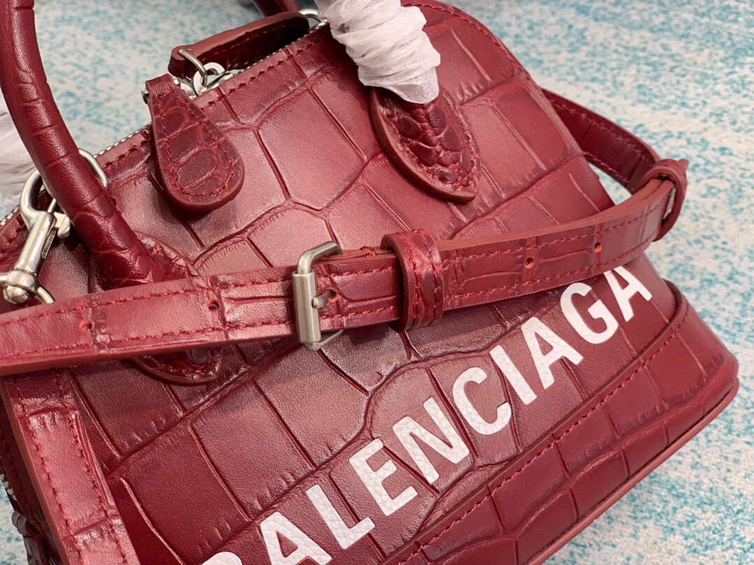 Balenciaga Ville Mini Handbag In Dark Red. For Women. Women-s Bags 4.7in/12cm - Soul Replicas