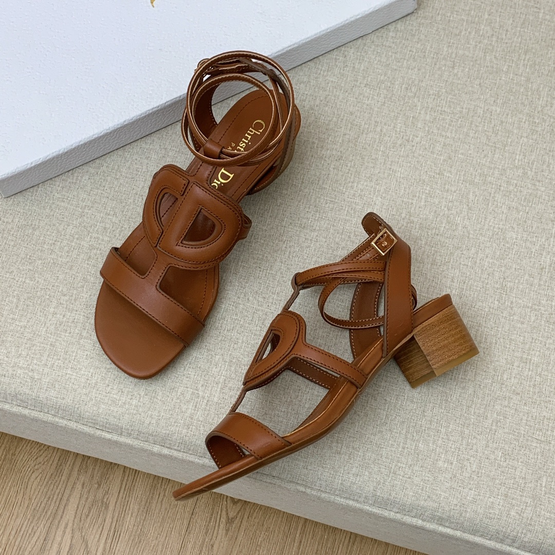 Christian Dior D Club Sandal 1.7 Inches Brown For Women CD - Soul Replicas