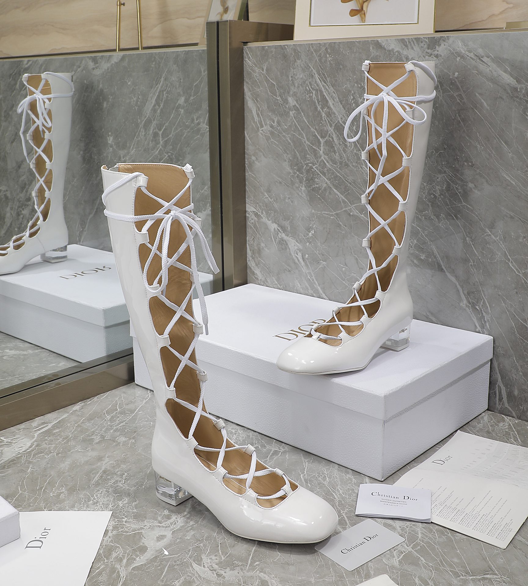 Christian Dior Women's Dior Arty Ankle Boots White For Women CD 8in/20.5 cm - Soul Replicas