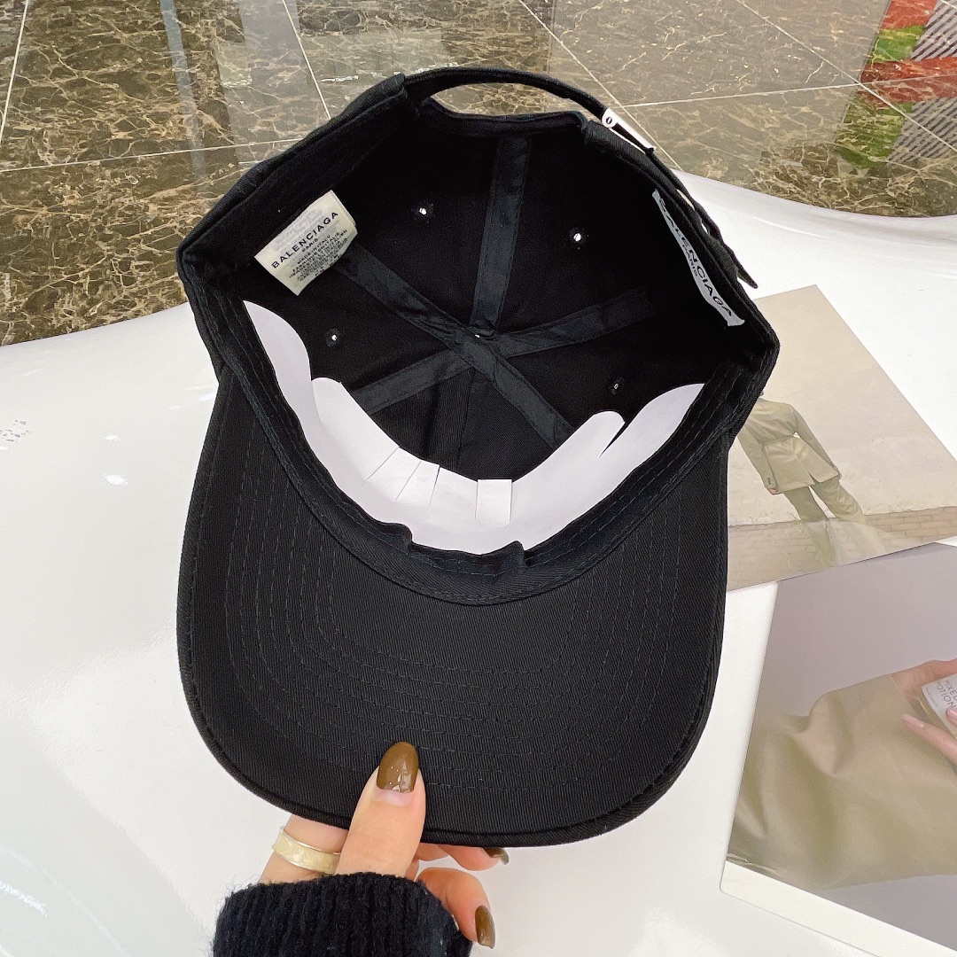 Balenciaga Logo Cap In Black - Soul Replicas