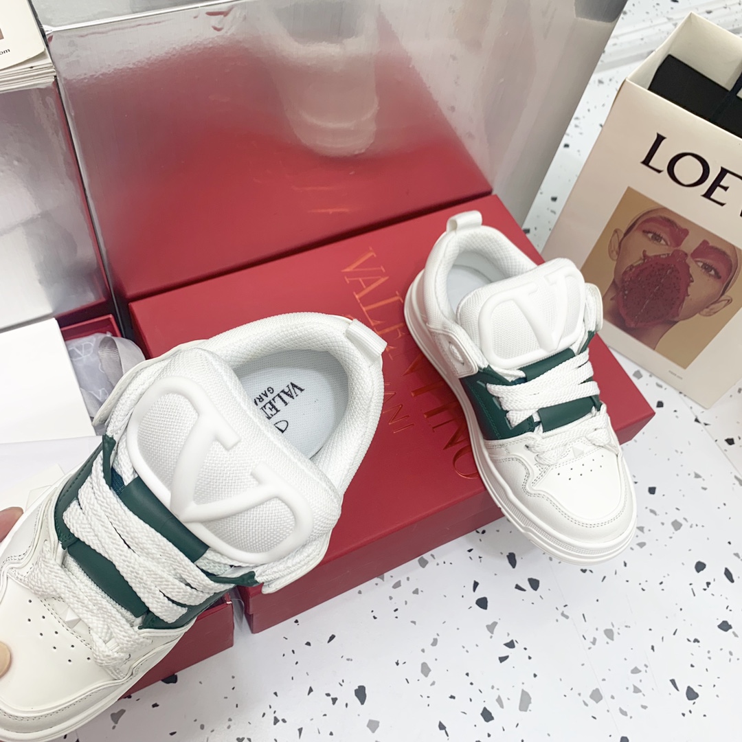 Valentino Garavani Open Skate Sneakers With Patent Band Green For Women WS0FB1DXI - Soul Replicas