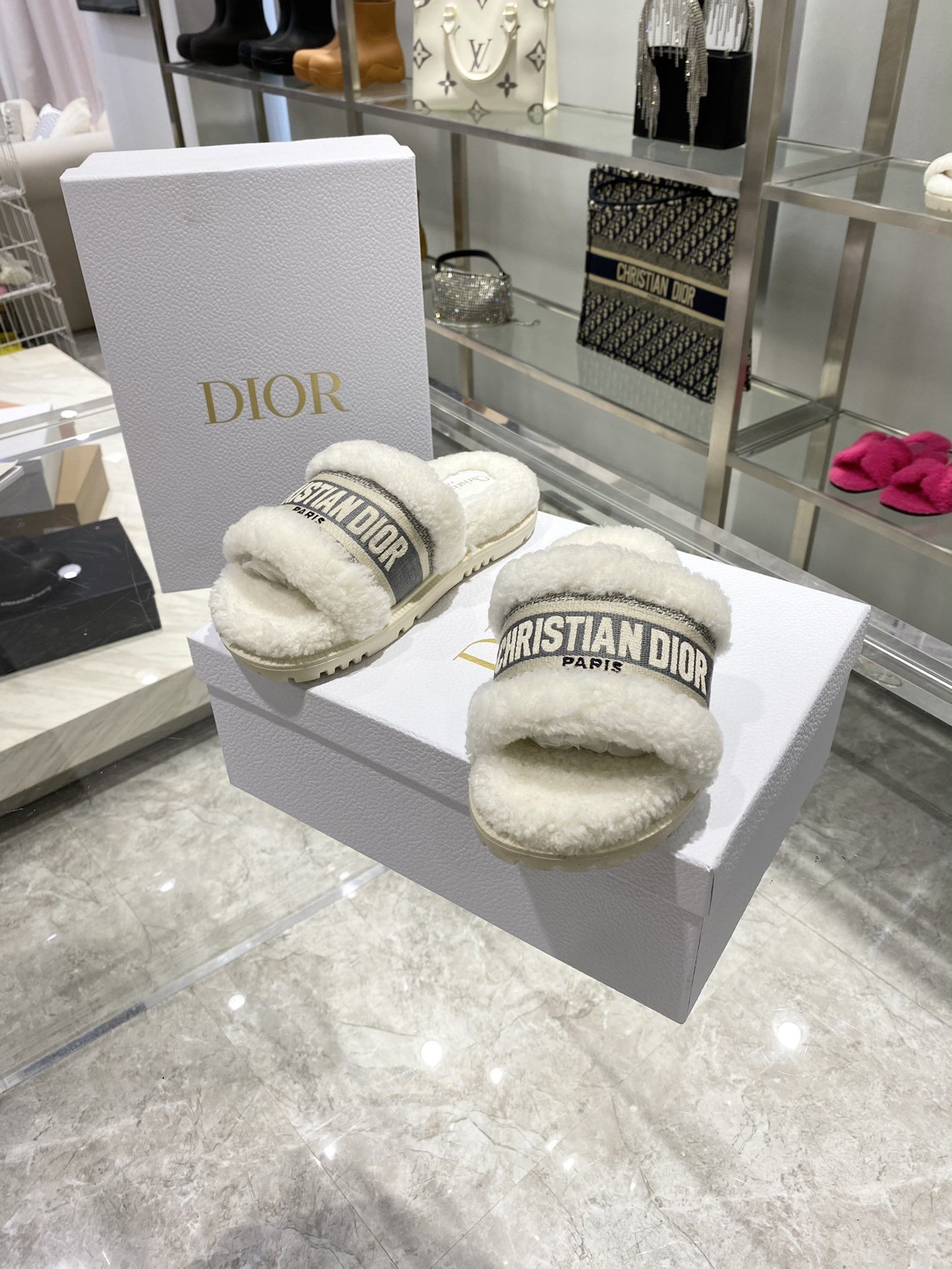 Dior Chez Moi Slide White - Soul Replicas