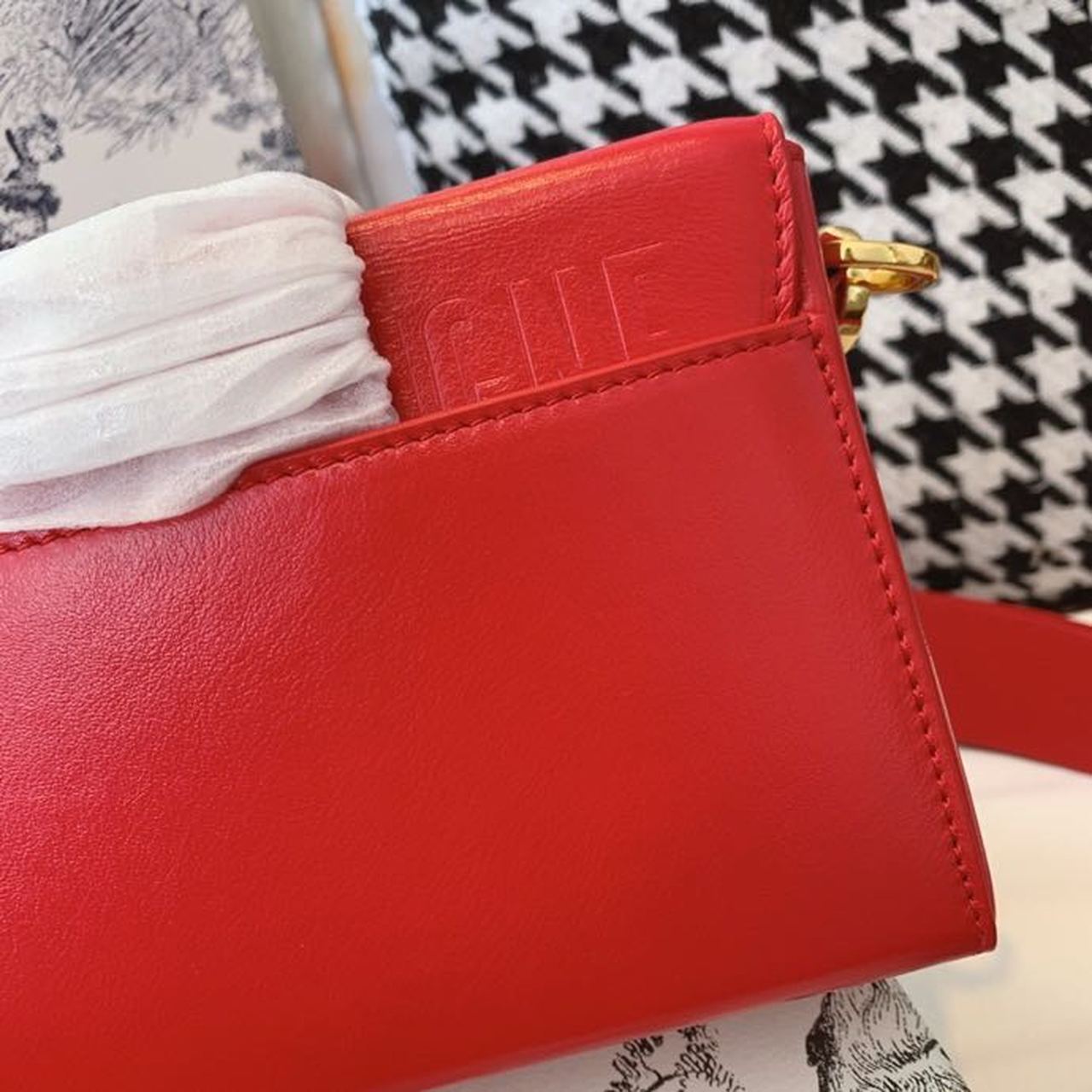 Christian Dior Mini 30 Montaigne Bag Gold Toned Hardware Red For Women 18cm/7in CD - Soul Replicas