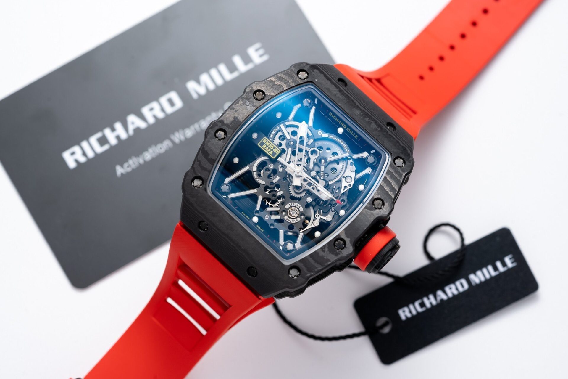 Richard Mille RM35-01 Replica 1:1 Watch Red Rubber Strap 45mm - Soul Replicas