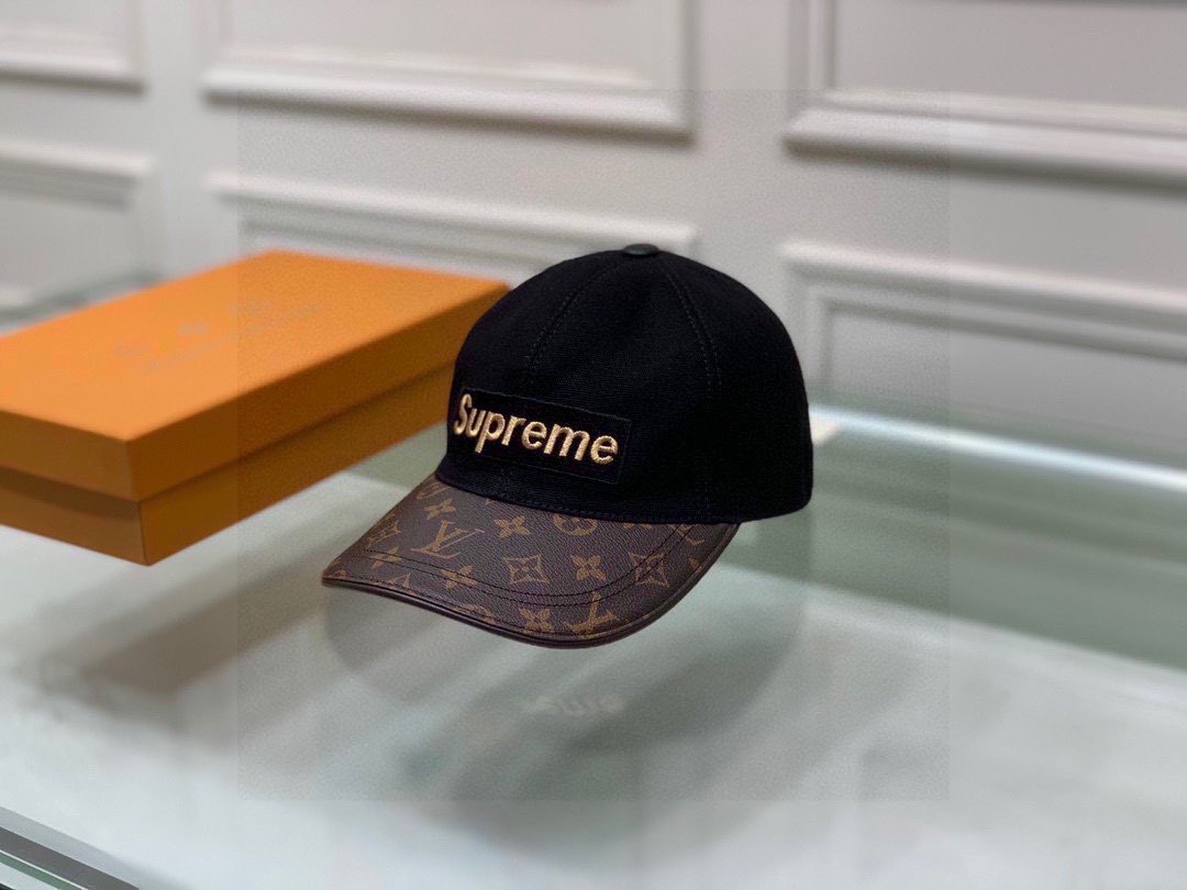 Louis Vuitton x Supreme LV Get Ready Cap Black/Brown LV Cap - Soul Replicas