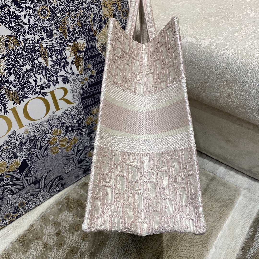 Christian Dior Medium Dior Book Tote Rose Des Vents Dior Oblique Embroidery. Light Pink. For Women Women's Handbags. 36cm CD M1296ZRIW_M912 - Soul Replicas