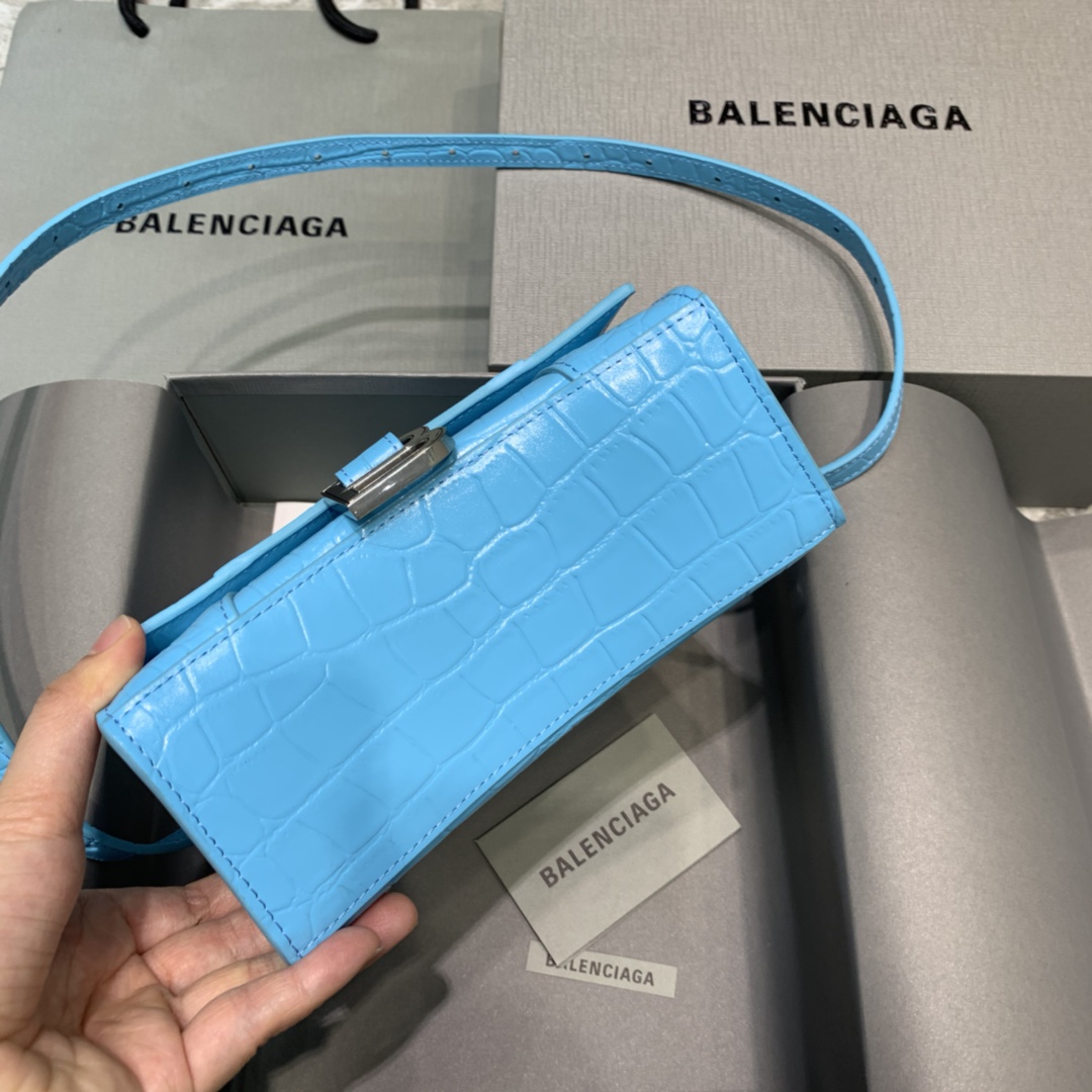 Balenciaga Hourglass XS Handbag In Blue. For Women. Women-s Bags 7.4in/19cm 5928331LR6Y4624 - Soul Replicas