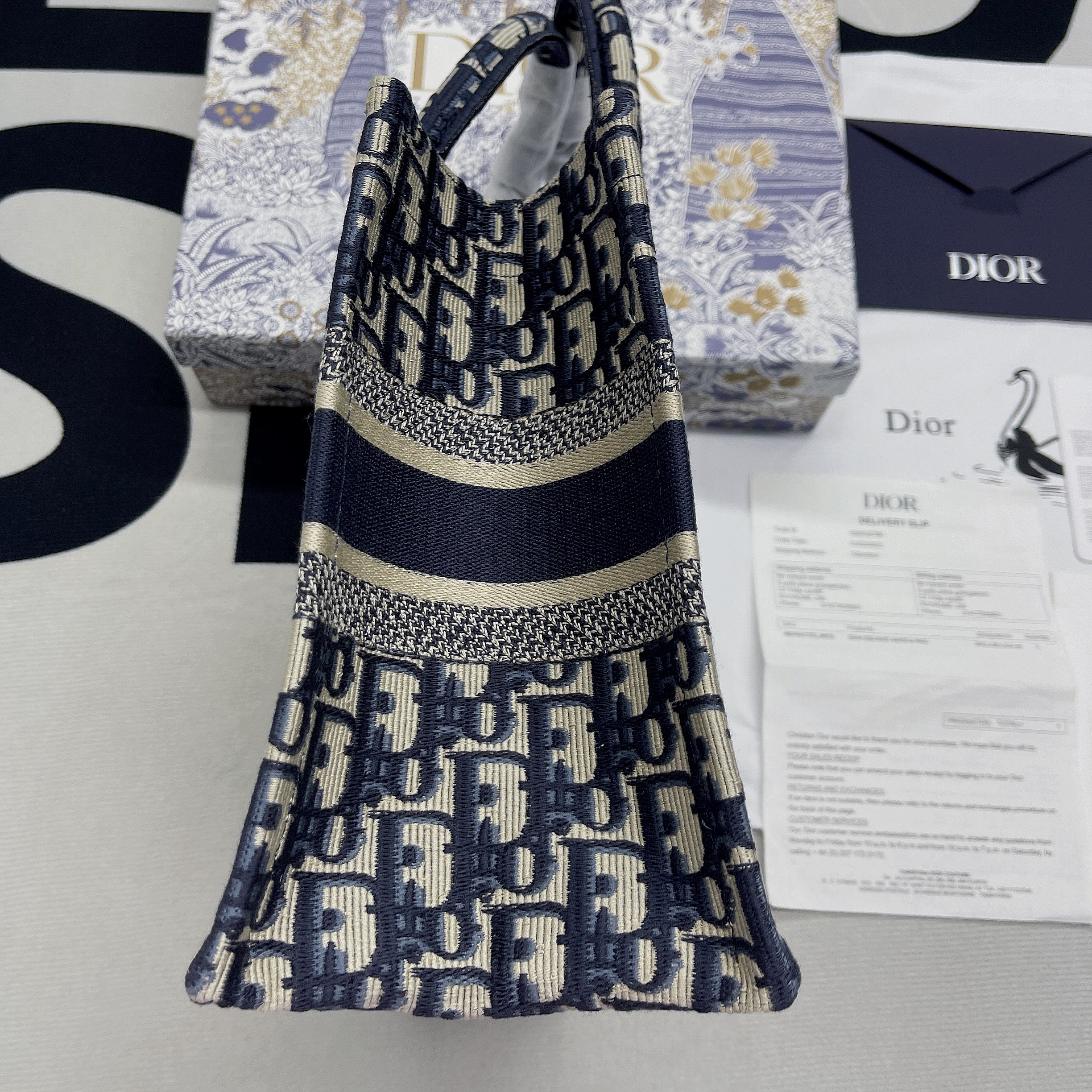 Christian Dior Small Dior Book Tote Blue. For Women. Women's Handbags 26.5cm/10.5in CD M1265ZRIW_M928 - Soul Replicas