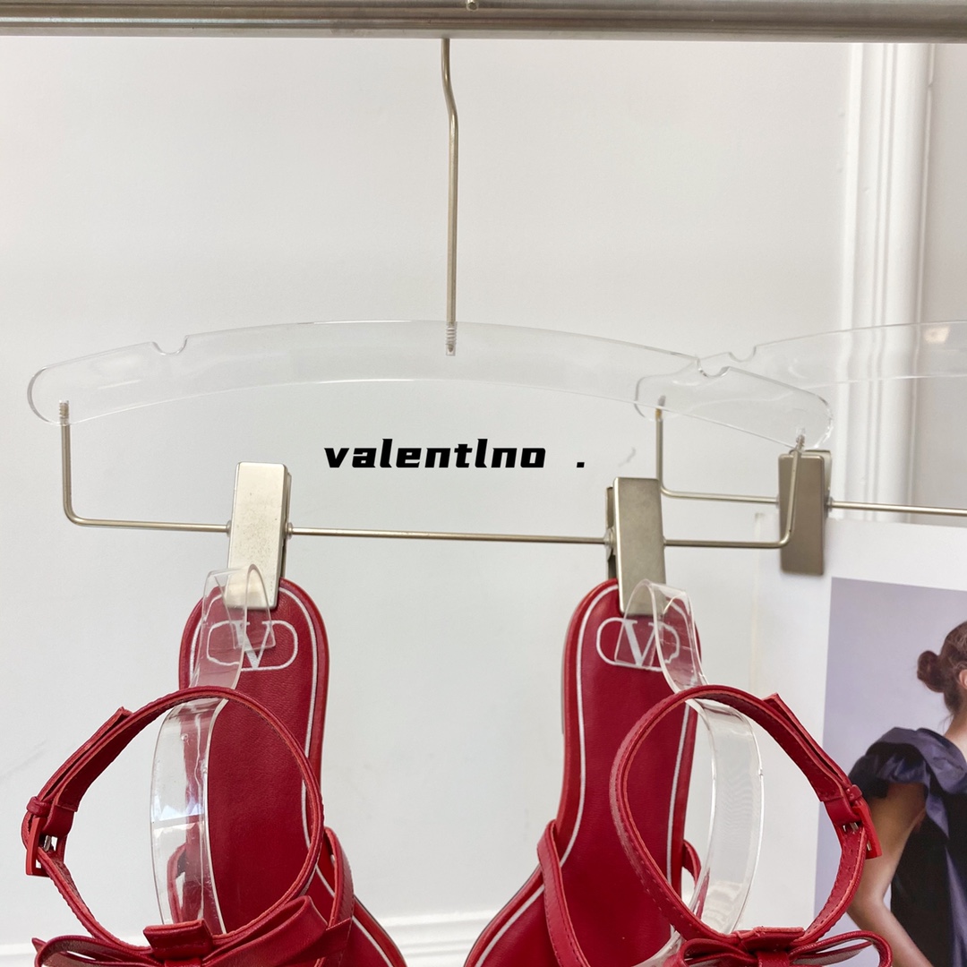 Valentino Garavani Bow-Detail Multi-Strap Flat Sandals Red For Women WS0CI8CCC - Soul Replicas
