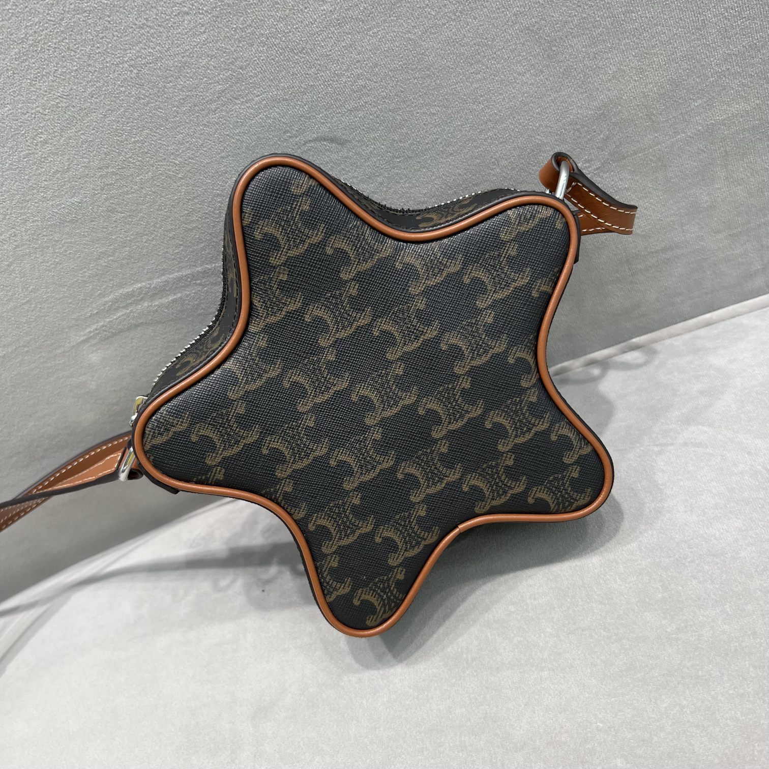 Celine Small Etoile In Triomphe Canvas Brown For Women 7in/18cm 198762BZJ.04LI - Soul Replicas